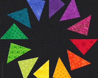 Circle of Geese Quilt Block Pattern, Paper Piecing (FPP), 12 inch, resizable (PDF Download)