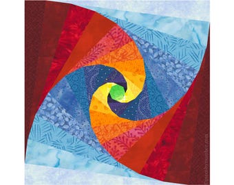 Mind's Eye Quilt Block Pattern, Paper Pieced FPP, 6 and 12 inch, resizable (PDF download)