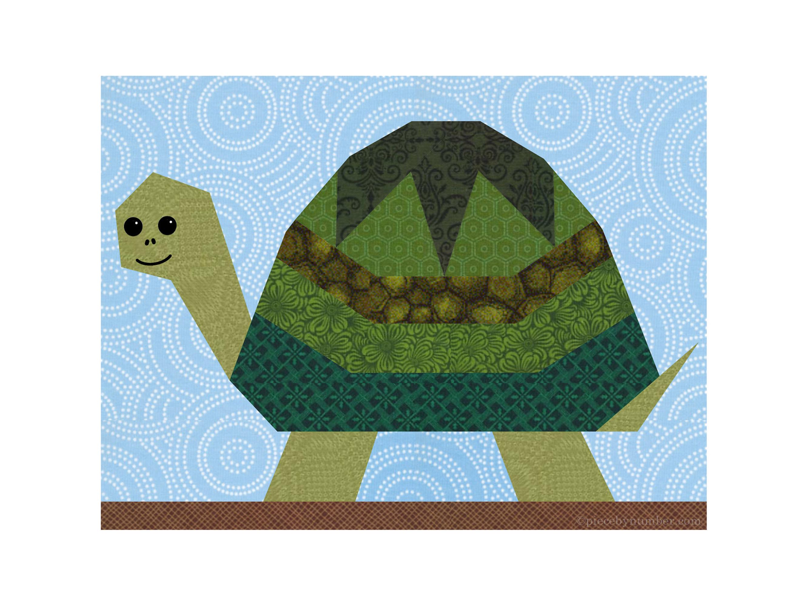 Turtle Paper Pieced Quilt Block Pattern PDF Download, 6 X 8 Inch and 9 ...