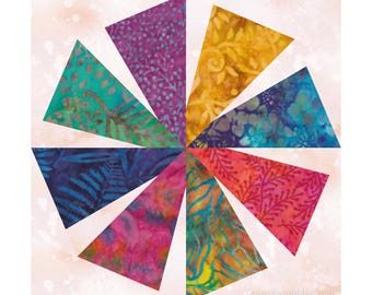 Swirligig Quilt Block Pattern,  Paper Piecing (FPP), 6 & 12 Inch, Resizable (PDF download)