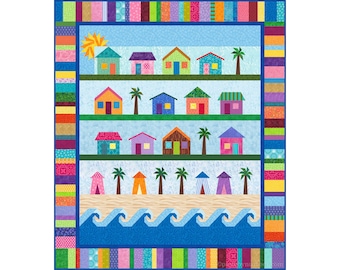 Beach Cottages Quilt Anleitung, Papier, 145 x 167 cm (PDF-Download)