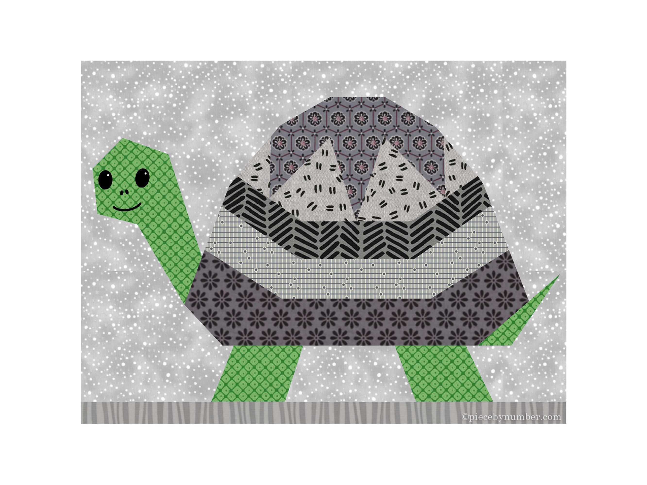 Turtle Paper Pieced Quilt Block Pattern PDF Download, 6 X 8 Inch and 9 ...