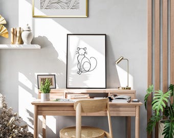 ギフト猫の絵 – 面白い猫の壁飾り |猫をポスターにした写真 |動物好きの方への猫の絵のギフト |写真 ペット 犬 猫