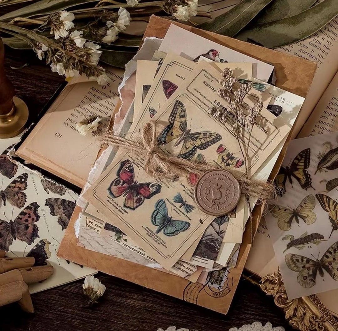 Vintage Junk Journal Kit, Scrapbooking Ephemera Pack, Craft Paper ...