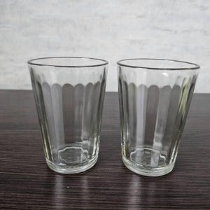USSR Set Tea glasses for podstakannik, Rare 22 grani, Tea accessories from Russian, 2 Faceted Glass Cranonka, Vintage Glass 1970s USSR