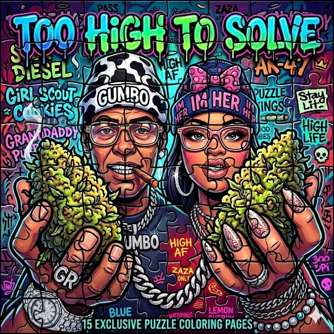Stoner Adult Coloring Pages Trippy Coloring Puzzle for Social ...