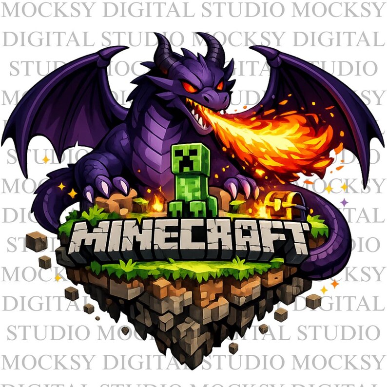 Craft Mine Dragon PNG, Block Fantasy Art, Game Style Graphics, Fire ...