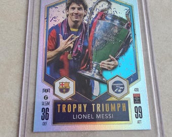 Trofeo Leonel Messi carta de triunfo FC Barcelona Match Attax 2024/2025
