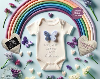 Rainbow Baby Announcement: Gender Neutral Pregnancy Reveal (Digital Editable)