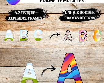 Canva Alphabet Frame Template: Drag & Drop Monogram (Digital Download)
