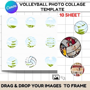 Volleyball Photo Collage Template: Team Keepsake (Canva Editable)