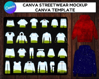 Editable Streetwear Mockup: Fashion Design Template (Canva)