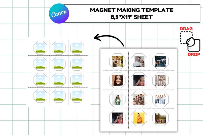 2x2 Square Fridge Magnet Template: Canva Editable (digital Download) - Etsy