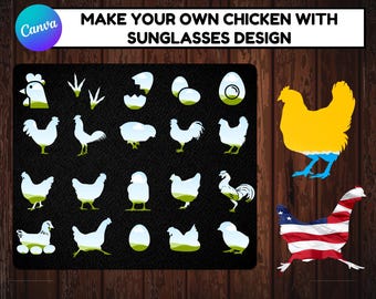 Chicken Canva Frames: Editable Template Bundle