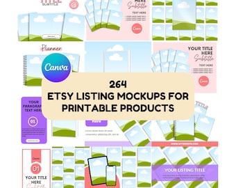 264 Etsy Listing Mockups: Canva Editable Templates (Digital Download)