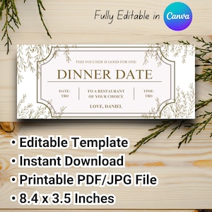 EDITABLE Dinner Date Coupon Voucher dinner coupon date night coupon, date night coupons EDITABLE Printable Cheese Fondue Date Night Voucher