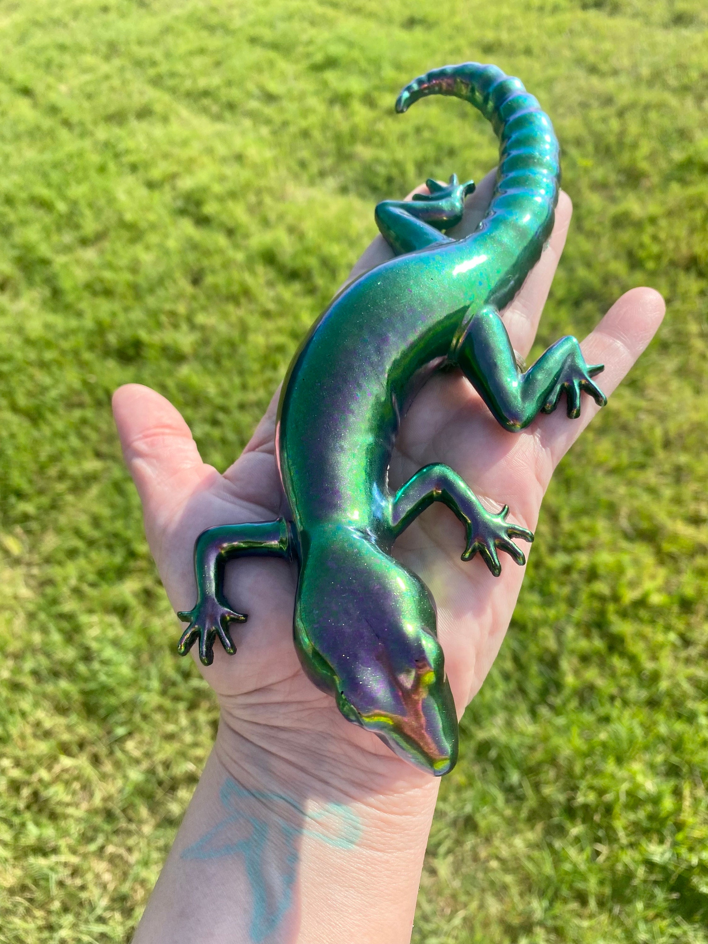 置物 KARE Deco Figurine Lizard Silver Deluxe 廃番】Deco Figurine Lizard Silver Deluxe - オブジェ・置物の