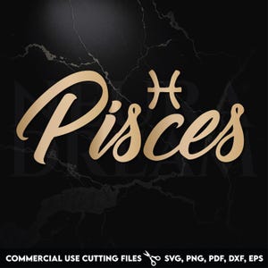 Pisces SVG File | Zodiac Sign SVG | Astrology Cut File | Pisces Horoscope Clipart | Digital Download | Cricut & Silhouette Compatible