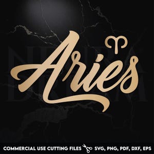 Aries Zodiac Sign SVG | Aries Astrology Clipart | Aries Digital Download | Aries Cut File for Cricut & Silhouette | Aries Symbol PNG DXF