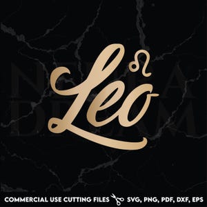 Archivo SVG de Leo / Descarga digital del zodíaco Leo / Clipart de signo astrológico / Horóscopo SVG / Archivo de corte de cumpleaños de Leo / Cricut y silueta