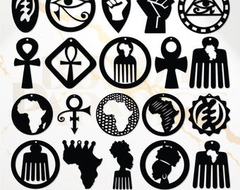 20 Afro Earrings Bundle SVG | African American Earrings Cut File | Black Girl Magic Earrings | Afrocentric Earrings Laser Cut | Cricut