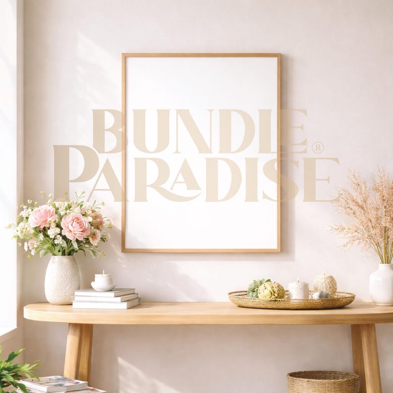 15 Wall Frame Mockups Bundle - Interior Wall Art Mockups - Poster & Frame Mockup Set JPG image 2