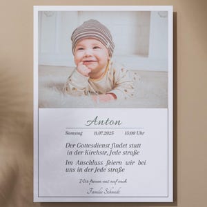 Batismo, comunhão, crisma, matrícula escolar, convite DinA6 template Canva, cartão de batismo,