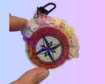 Glitter Skzoo OT8 Acrylic Keychain | Stray Kids Keychain | Kpop Gifts Ideas