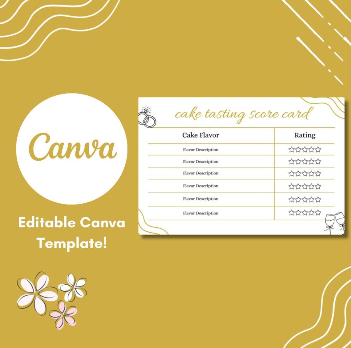 Editable Cake Tasting Score Card | Printable Cake Flavor Rating Sheet ...