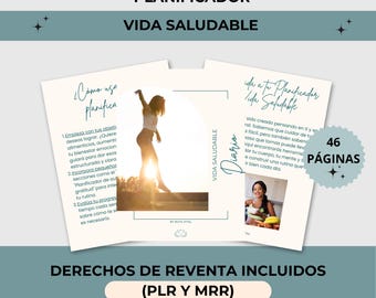 Planificateur de vie saine PDF; Plan pour le bien-être physique, mental et émotionnel; Droits de revente; Journal de santé et de soins personnels