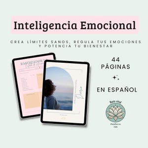Printable Emotional Intelligence Journal (PDF); Emotions and Mental Well-being Journal; Self-Knowledge and Emotions Notebook; Planner