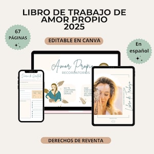 Self-Love Workbook 2025; PDF Planner for Personal Development and Wellbeing; Includes Resale Rights; Affirmations