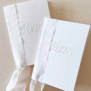 Embossed Vow Book with Silk Ribbon | Ceremony Booklet | Speech Booklet | Letterpress Vow Book | Wedding Keepsake