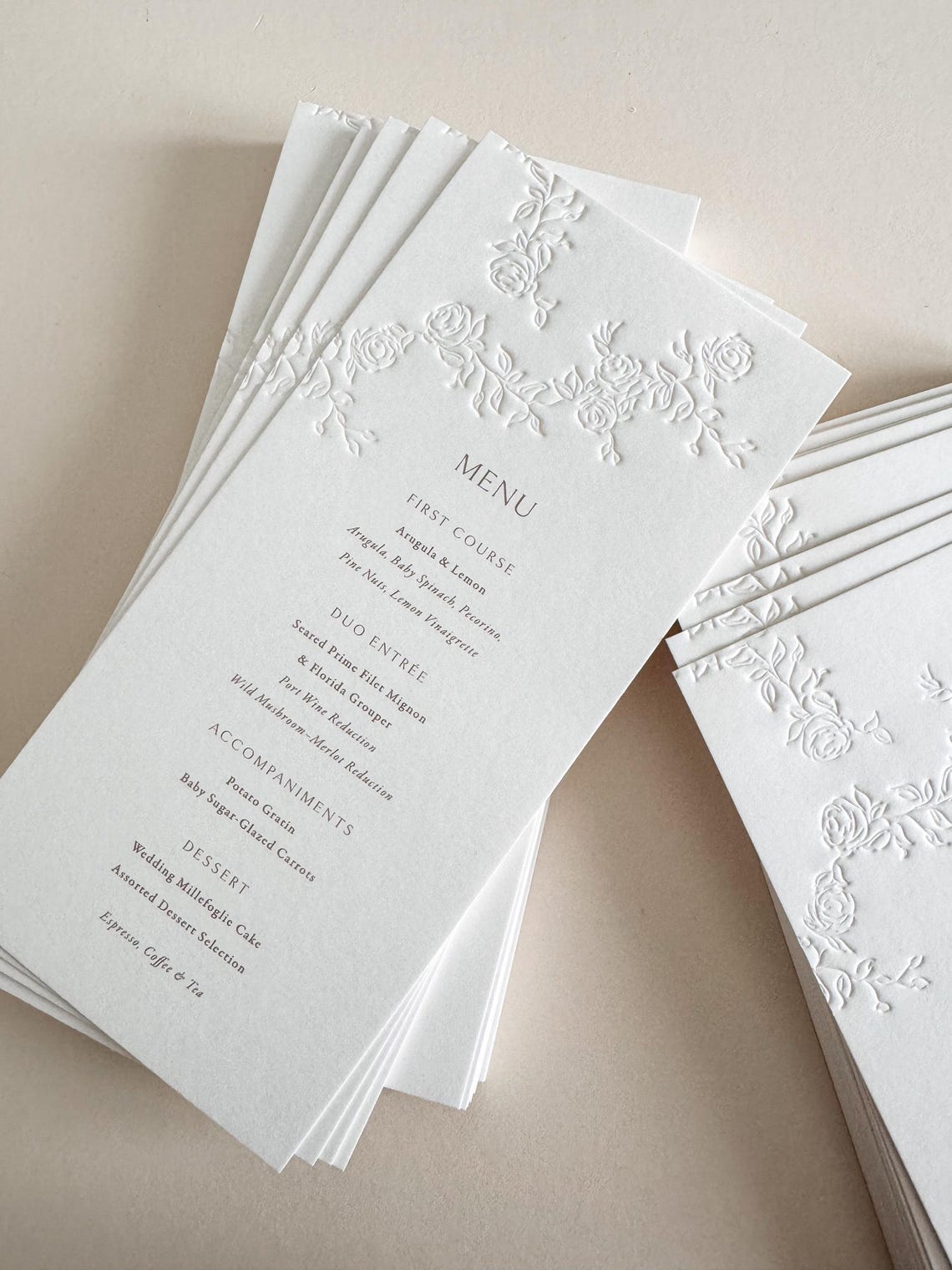 Floral Menu - Letterpress Menus for Weddings | Table Decor | Reception ...