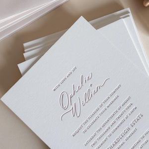Letterpress Wedding Invitation SAMPLE | Daphne Collection | Luxury Invitation | Elegant Wedding | Timeless Invitation