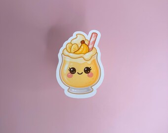 Sticker banaan milkshake | Kawaii-vinylsticker | Voedselsticker