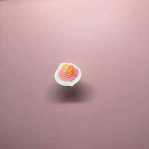 Heart Pancake Sticker: Kawaii Pastel Vinyl Decal for Planners