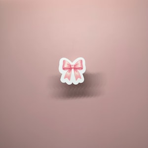 Pink Bow Sticker: Waterproof Vinyl Coquette Ribbon Decal