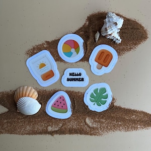 Hello Summer mini-stickerpakket – kawaii tropische stickers voor tijdschriften, planners, pen pal mail, plakboeken