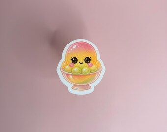 Regenbogen Sherbet Eis Aufkleber | Kawaii Dessert Vinyl | Süße Leckerei Aufkleber