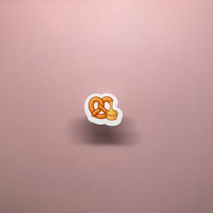 Cheesy Pretzel Sticker: Kawaii Snack Vinyl - Waterproof