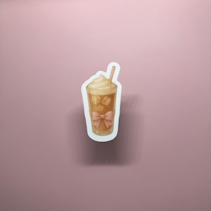Iced Coffee Sticker, Waterproof Vinyl Sticker, Cute Coffee Sticker, Cute Drinks Sticker, Coffee Sticker, Kawaii Coffee Sticker, Unique Gift