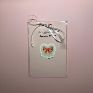 Sticker noeud melon d'eau - Vinyle coquette de fruits kawaii pour journaux, agendas, tasses et cadeaux | Esthétique estivale pastel