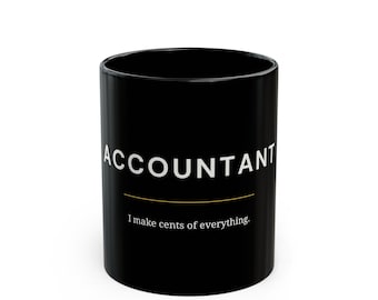 Taza divertida para contable, regalo para contable, taza de café negra, regalo de contabilidad, le doy crédito a todo, regalo para CPA, regalo de finanzas, contable
