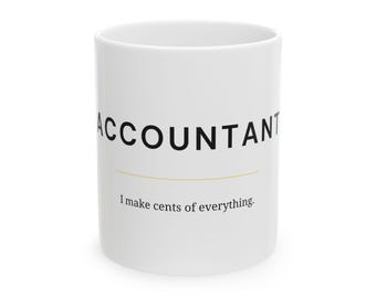 Taza para contable, regalo divertido para contable, taza de café blanca, regalo de contabilidad, le doy crédito a todo, regalo para CPA, regalo de finanzas, contable