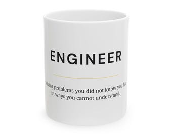 Taza de ingeniero, regalo divertido para ingenieros, taza de café blanca, regalo de ingeniería, resolviendo problemas que no sabías que tenías, regalo para ingenieros de software
