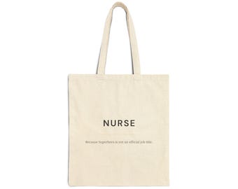 Bolso de tela divertido para enfermeras, regalo para enfermeras, bolso de lona, regalo de agradecimiento para enfermeras, porque superhéroe no es un título de trabajo oficial, bolso de regalo para enfermeras registradas.
