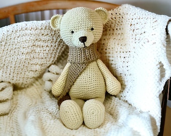 Minimalist Beige Bear Amigurumi Crochet Pattern