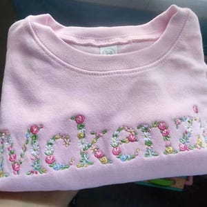 Personalized Toddler Sweatshirt with Embroidered Floral Name, Custom Baby Girl Hoodie, Cute Toddler Outfit, Unique Gift for Kids and Babies
