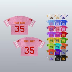 Custom Cheerleader Football Jersey, Personalized Name Number, Short Uniform Shirt for Women, Girls, Team Spirit Outfit, Game Day Outfits